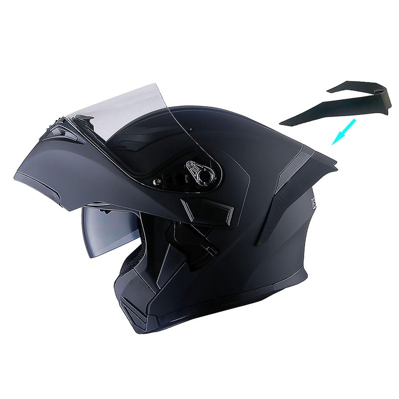 1Storm Motorcycle Modular Full Face Helmet Bike Flip up Dual Visor Sun Shield: HB89 Matt Black - Image 1